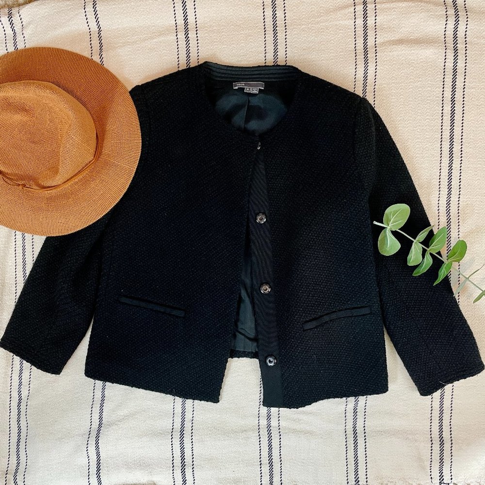 VInce Black Tweed Blazer (Size 6)